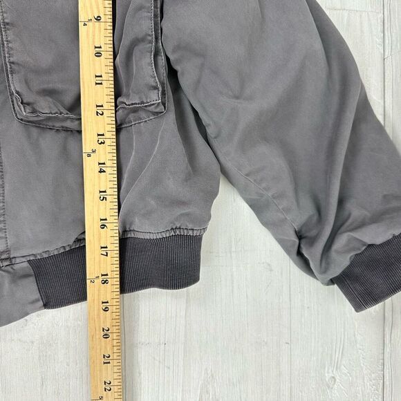 Revolve Young Fabulous & Broke Crop Jacket Women L Earhart Gray Sherpa Collar - Picture 15 of 16